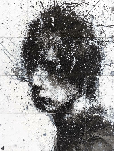 'Head of Mike 3' 2008. 65.7 x 50 cm. Ink and Acrylic on Paper.
